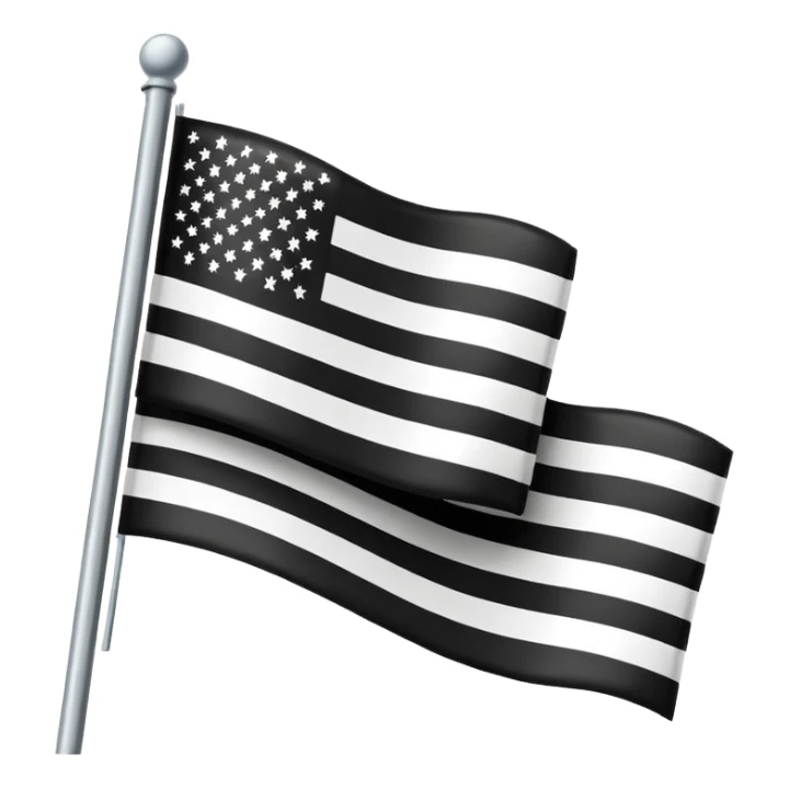 Two colored flag, white on top and black on bottom. Right in the middle. sticker