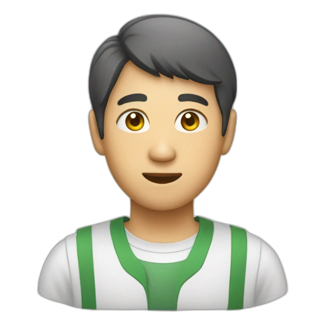 short hair Asian store clerk sticker