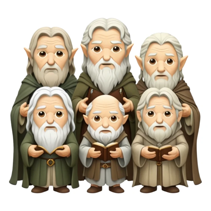 group of wise figures from White Council Lord of the Rings sticker
