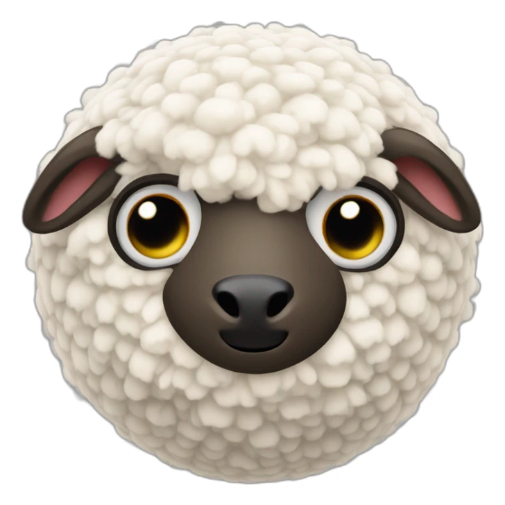 3d sphere with a cartoon Sheep skin texture with big beautiful eyes sticker