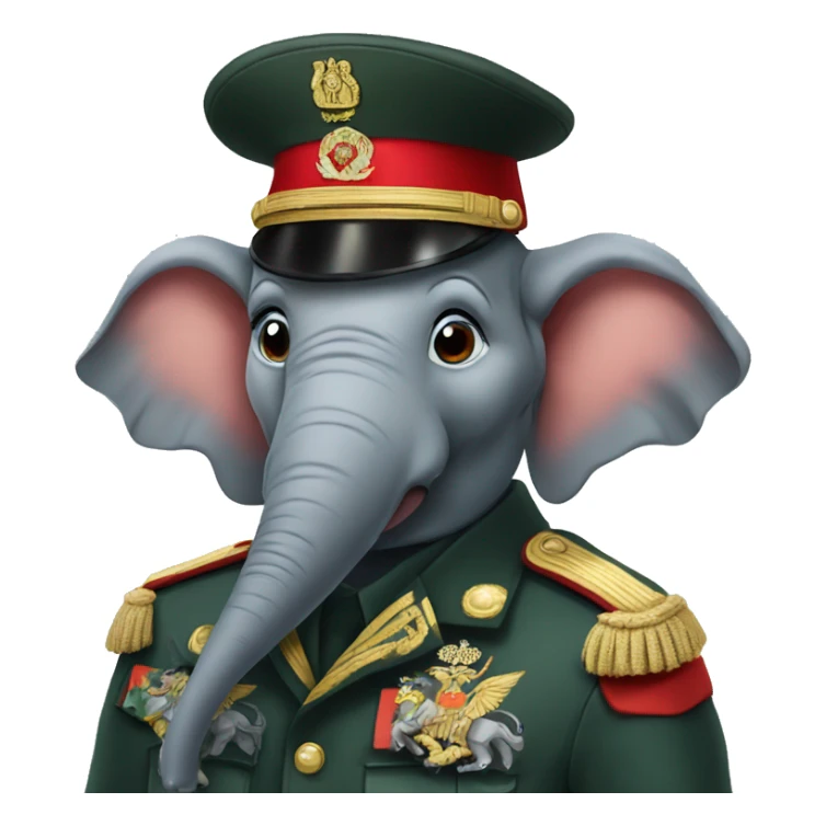 Elephant head in Russian military uniform sticker