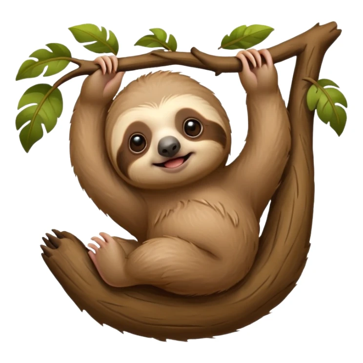 baby sloth on the tree sticker