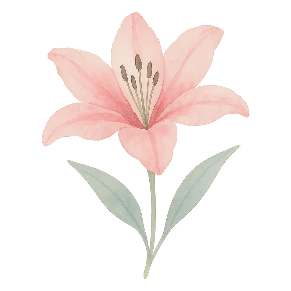 very detailed lily, delicate petals, vibrant pink and white hues, soft gradients, realistic botanical details sticker