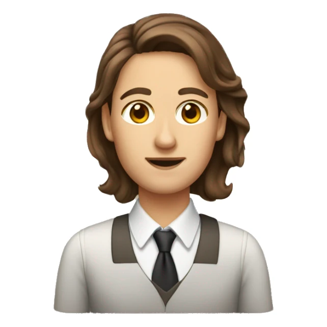 teacher with brown hair sticker