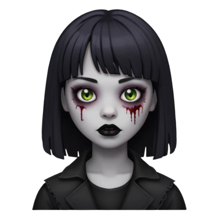 Faça uma zumbi com franja da subcultura gothc sticker