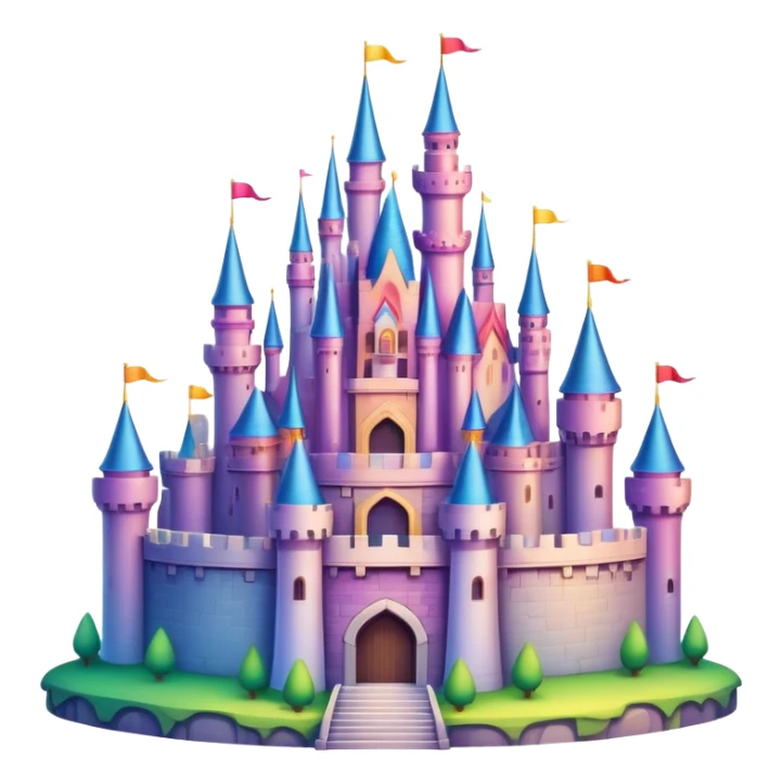 Epic divine legendary complex detailed colorful gradients aesthetic-scenic castle sticker