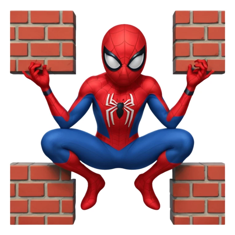 Spiderman crouching on a wall, mask with big white eyes sticker