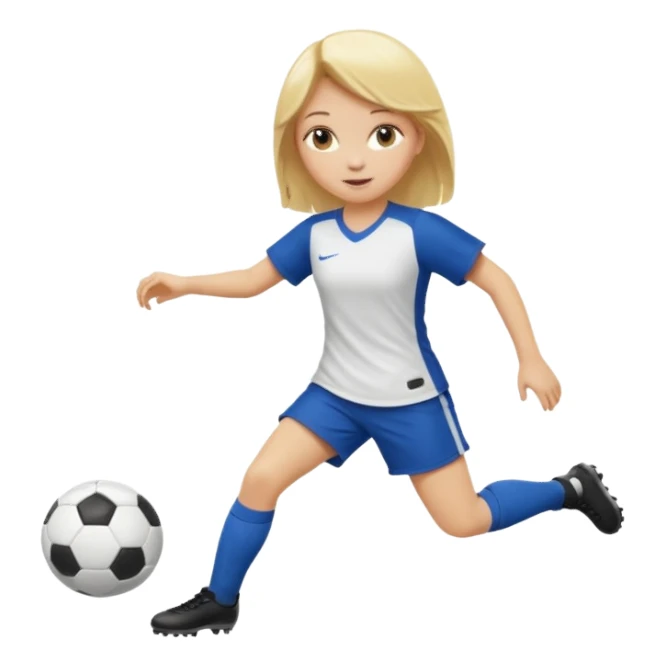 girl with blonde hair playing soccer sticker