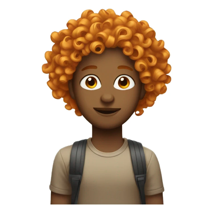 Orange Curly hair sticker