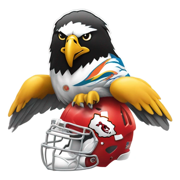 Eagle eating the nfl team Kansas City Chiefs sticker