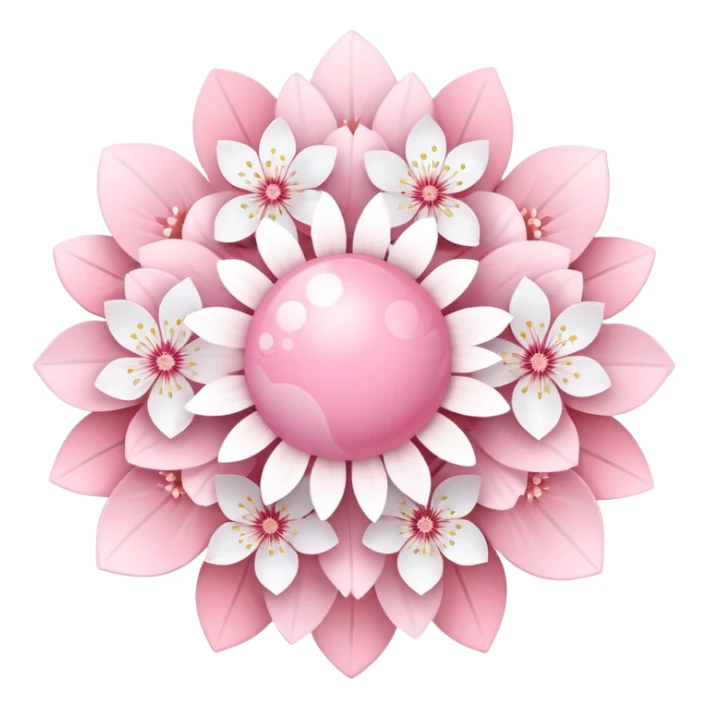 Cute Pastel pink and white Cherry Blossom Sakura Starburst Planet sticker