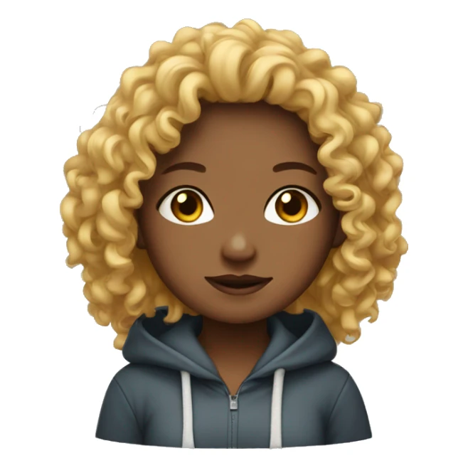 Curly girl with hoodie  sticker
