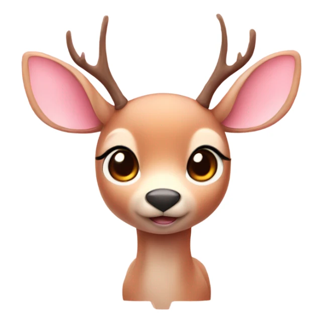 cute deer with small antlers and cute wings in soft pink  sticker