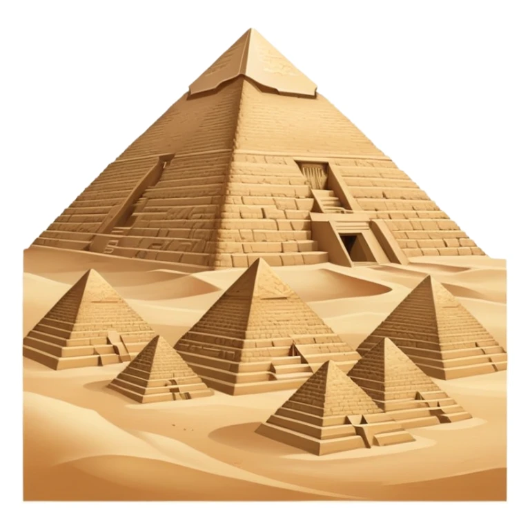 Egyptian Pyramids with muted sandy colors, not bright sticker