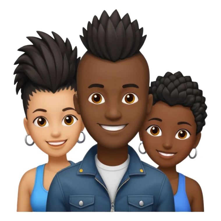 Black man with  Mohawk with black women  sticker