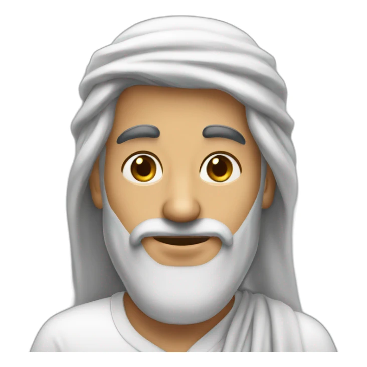 Saudi guy wearing ahomagh with light beard and big nose sticker