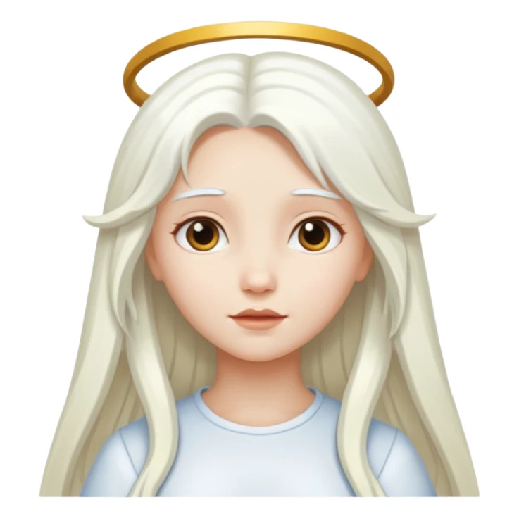 A girl angel with white skin and long white hair  sticker
