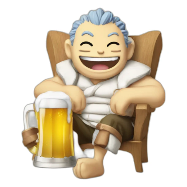 Happy de fairy tail qui tien une biere sticker