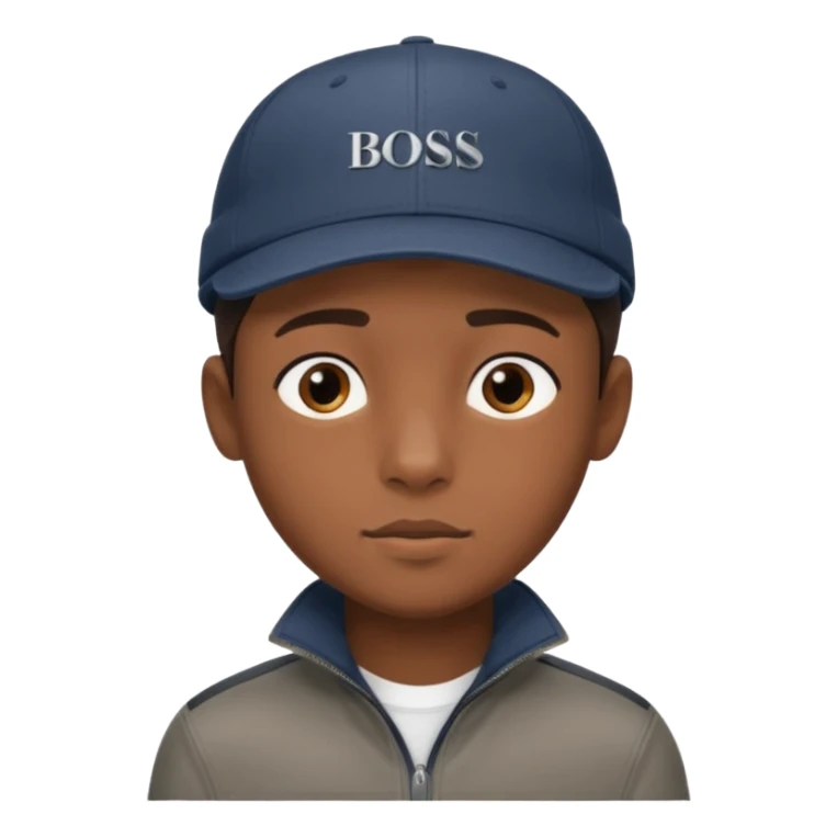 Haz un Niño moreno con una gorra Hugo boss sticker