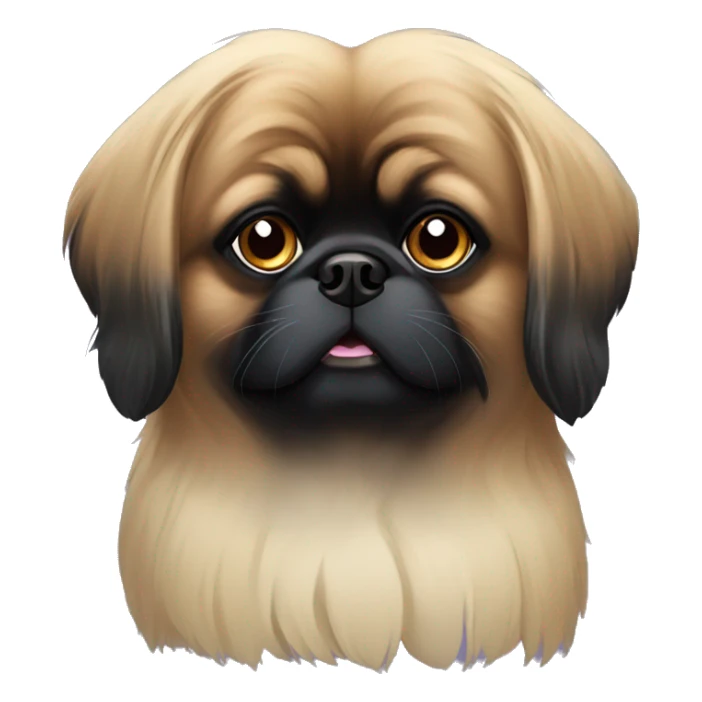 A black dog of the Pekingese breed sticker