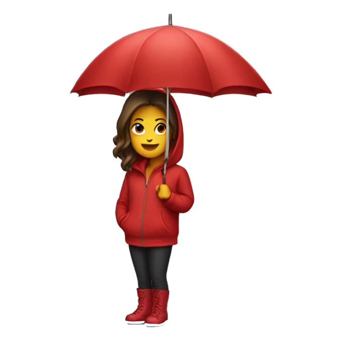 Red hoodie and umbrella girl sticker
