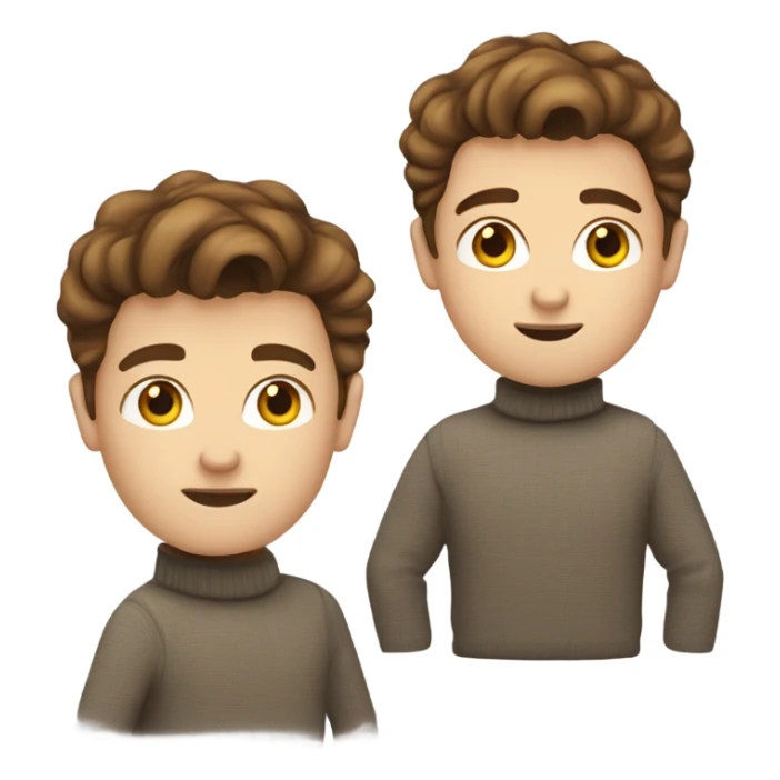 Boy developer with brown hair quiff and beard in turtleneck sweater sticker