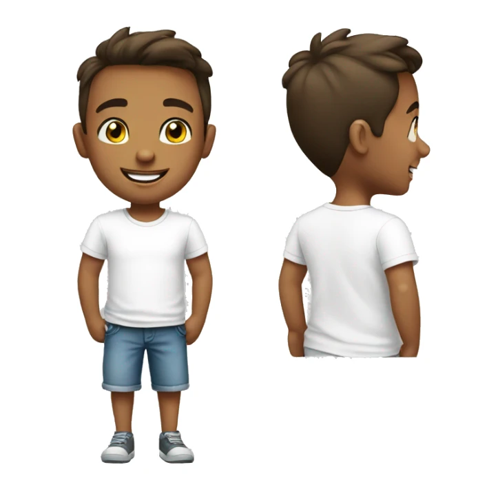 smiling boy in white t shirt sticker