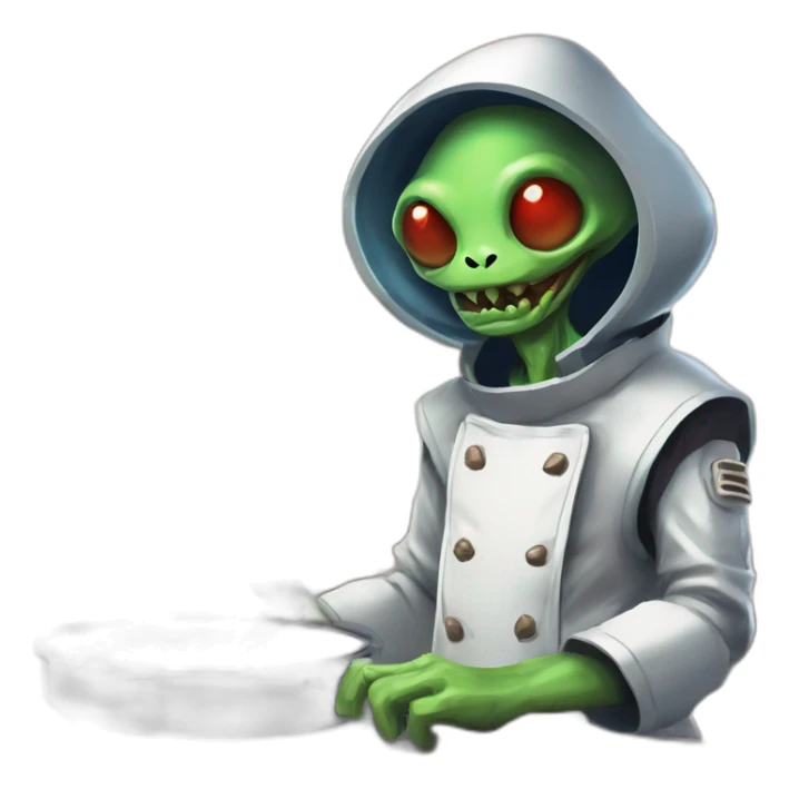 alien chef scifi roguelike rpg style inspired by slay the spire digital art sticker