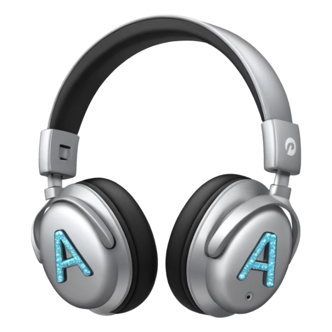 headphones with sparkles and AI letters sticker