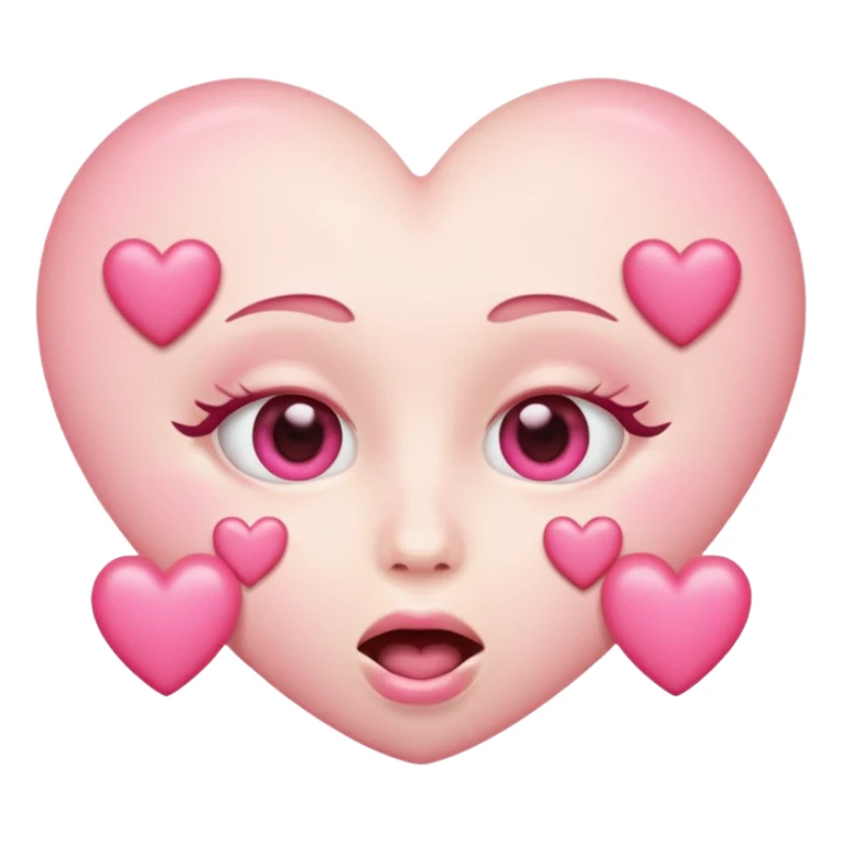 heart eye face with pink hearts, open mouth sticker