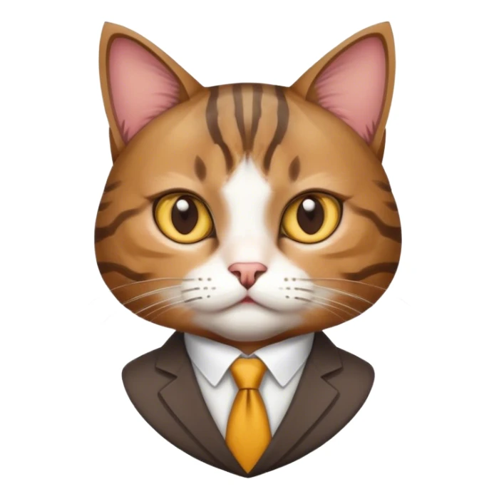 a cat wearing business costume sticker