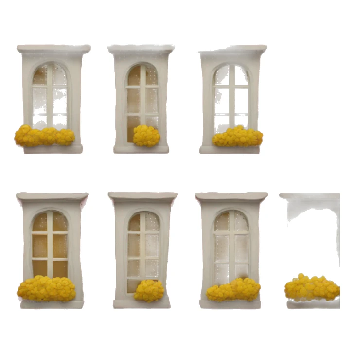 Red house with yellow dog in the window  sticker