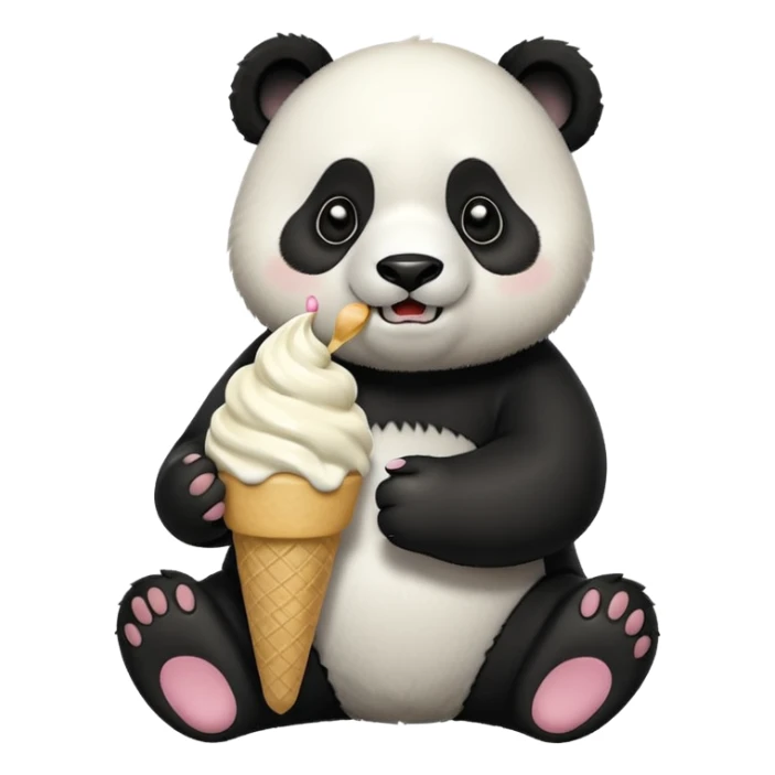 Panda eating ice cream sticker