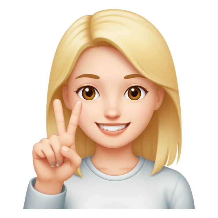 Happy girl holing up the middle finger  sticker