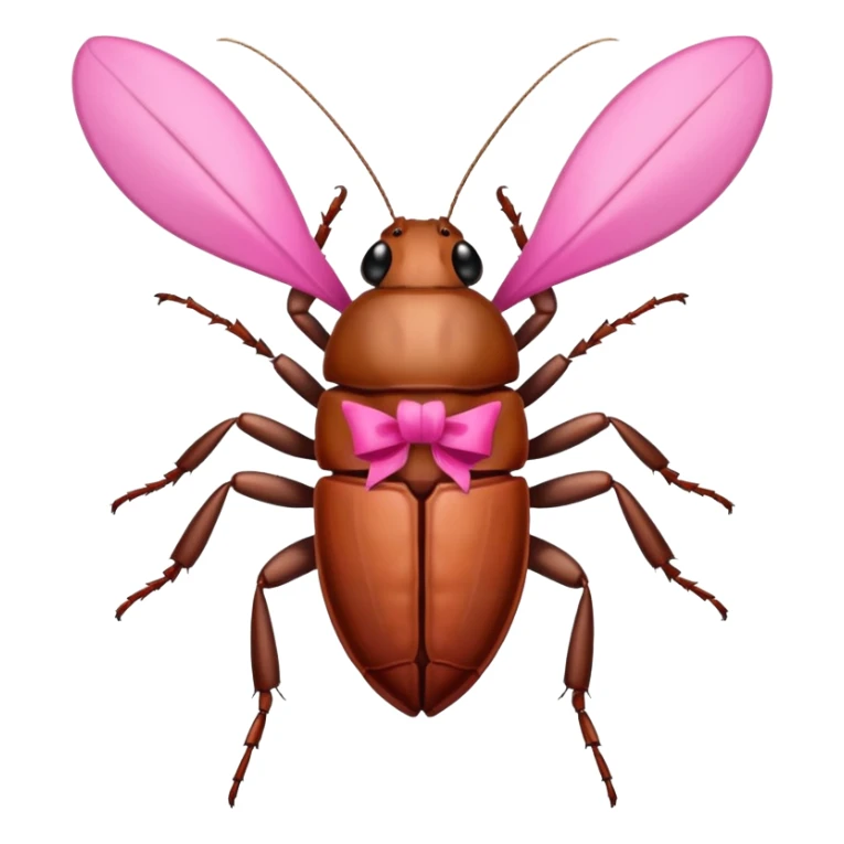 cockroach with pink ribbon pookie sticker