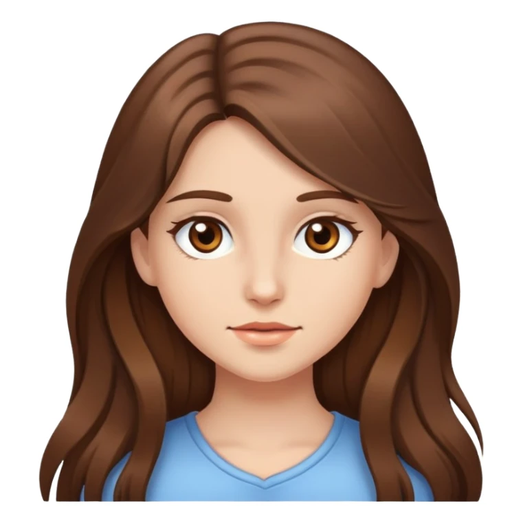 Brown haired girl brown eyes long hair 🥹🫶🏻 sticker
