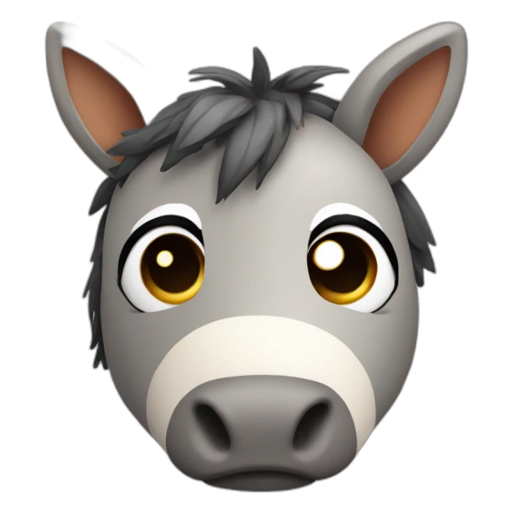 3d sphere with a cartoon Donkey skin texture with big thoughtful eyes sticker