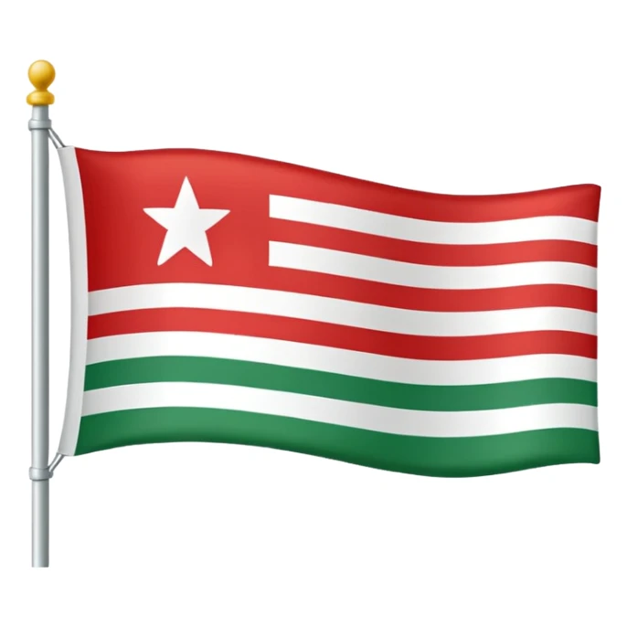 I want a green flag on one side, red in the middle, and white between the green and red. sticker