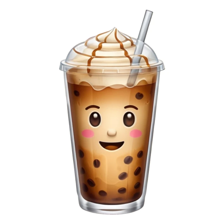 Un café con hielo en un vaso transparente  sticker