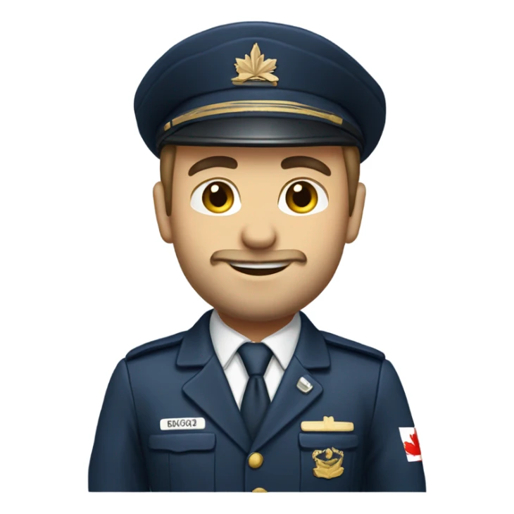 Canadian airline pilot with a short beard sticker