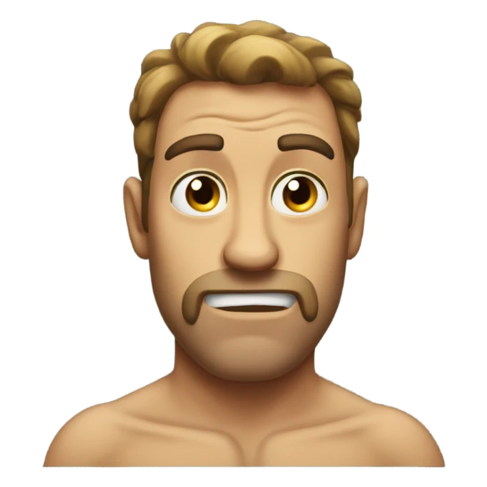 Guy with lazy eye pounding his chest with his fist sideways  sticker