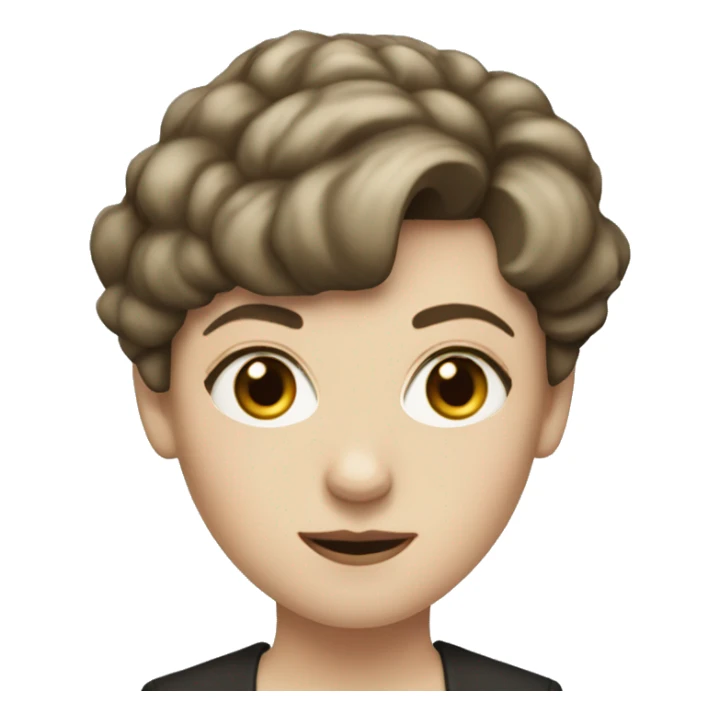 White woman with short brown hair peaky blinder sticker
