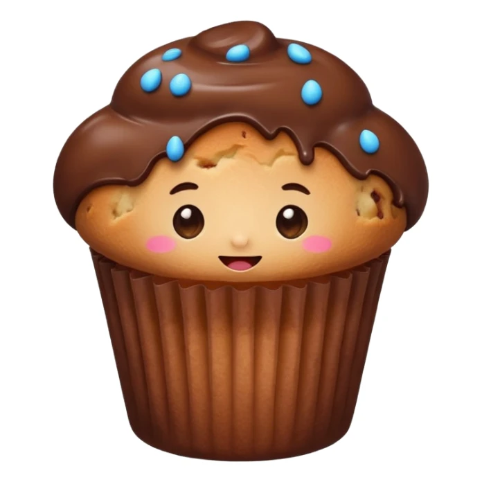 A cute little muffin with a cute face sticker