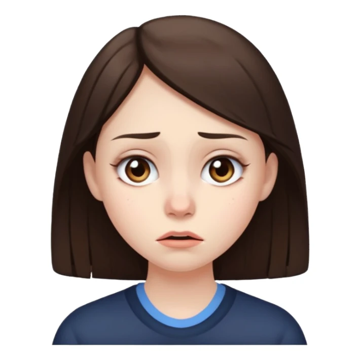brunette girl with a suspicious/ cried/ judgmental look sticker