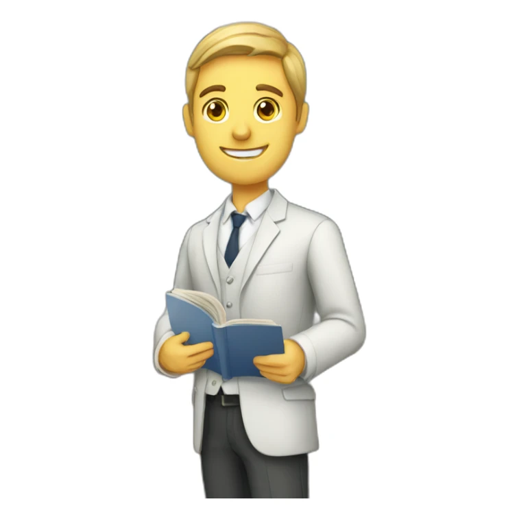 male english teacher with british flag and textbook sticker