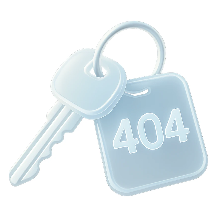 A set of 3D rendered car keys with a distinctive key fob displaying "404" - suggesting you can't start/access what you're looking for, but EuroHub has the keys to help you find the right page. sticker