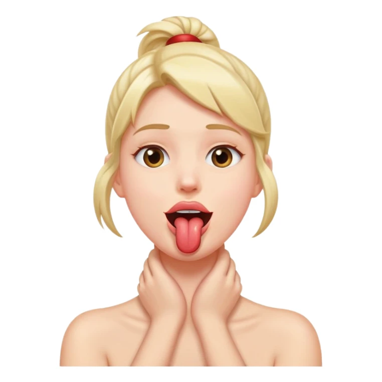  hands on neck with tongue out sticker
