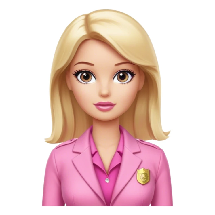Blonde Barbie, pink outfit, FBI agent  sticker