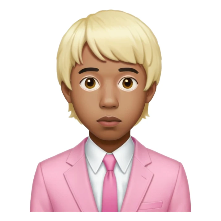 Tyler the Creator with blonde wig and pink suit from IGOR era sticker