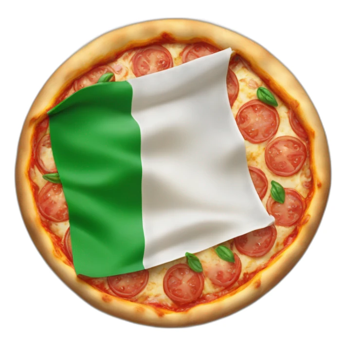 Drapeau de l’Italie sur une pizza sticker